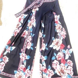Wide Leg Floral Pants NWOT